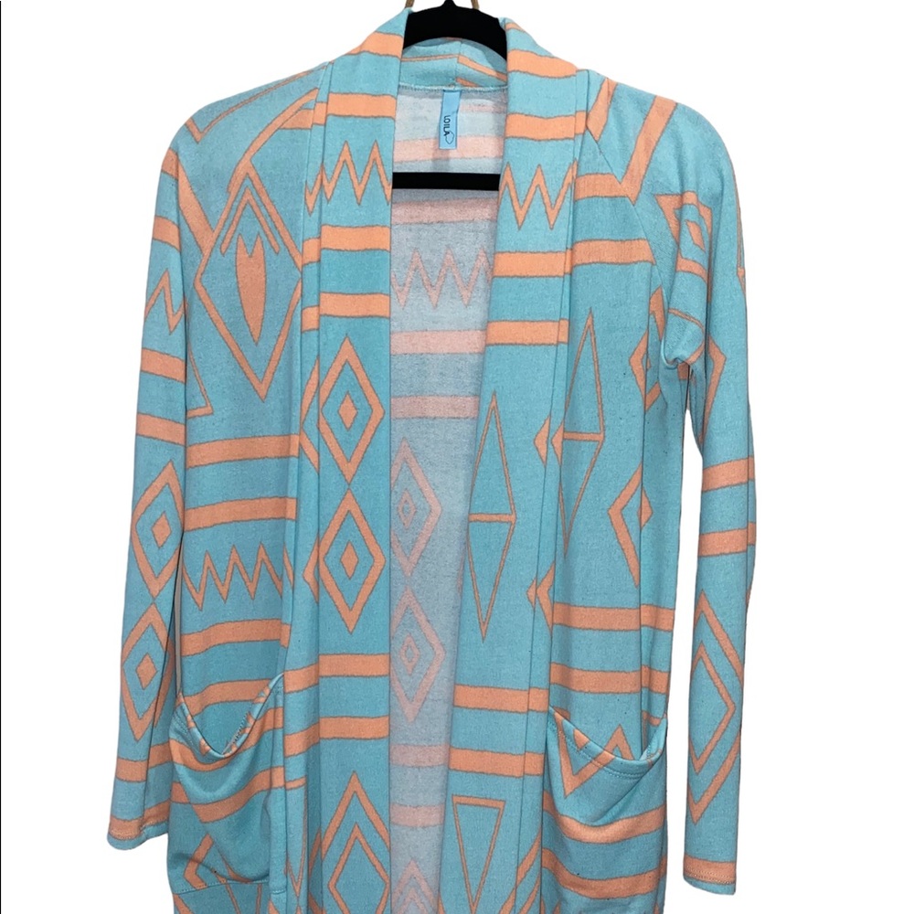 Loila Mint and Tangerine Cardigan